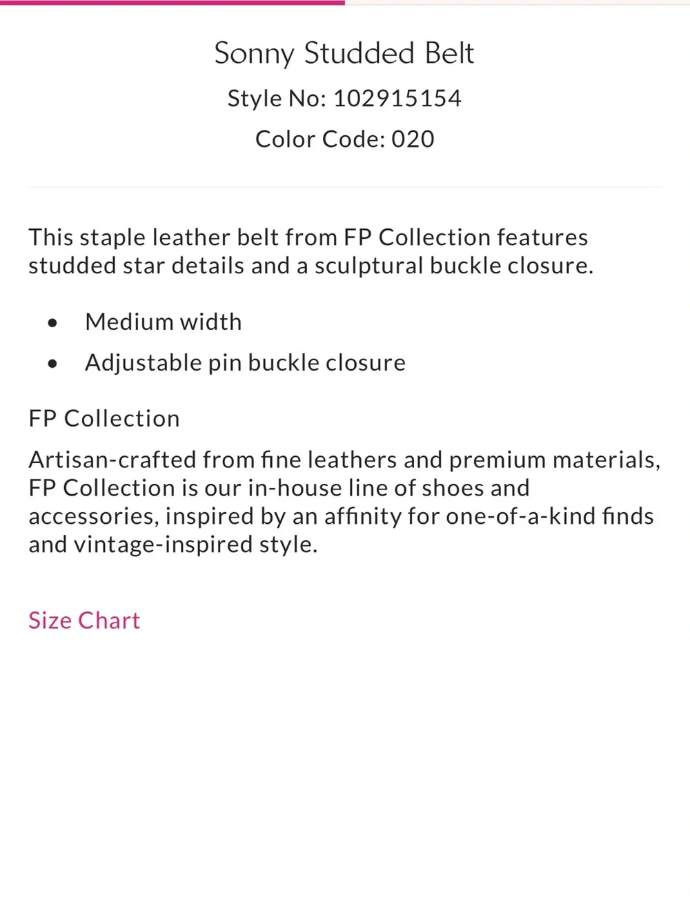 Free People Sonny Studded Leather Belt- Bitter Bark NWT